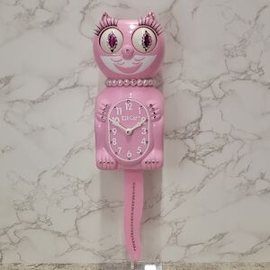 Jeweled Pink Satin Lady Kit-Cat Klock clock SUPER RARE